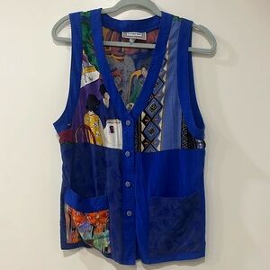 Unique blue 90s Vest.